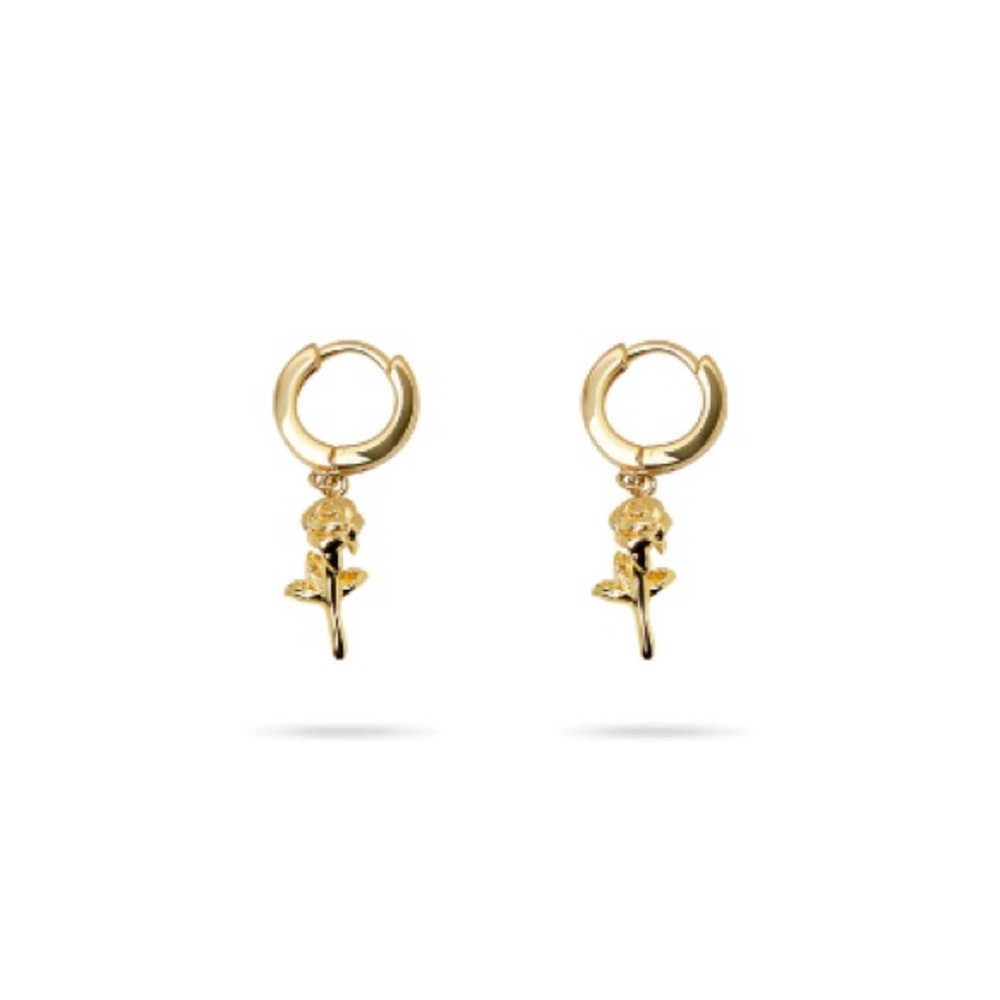 M Jewelers Rose Hoop Earring